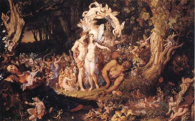 Paton, Sir Joseph Noel The Reconciliation of Oberon and Titania china oil painting image